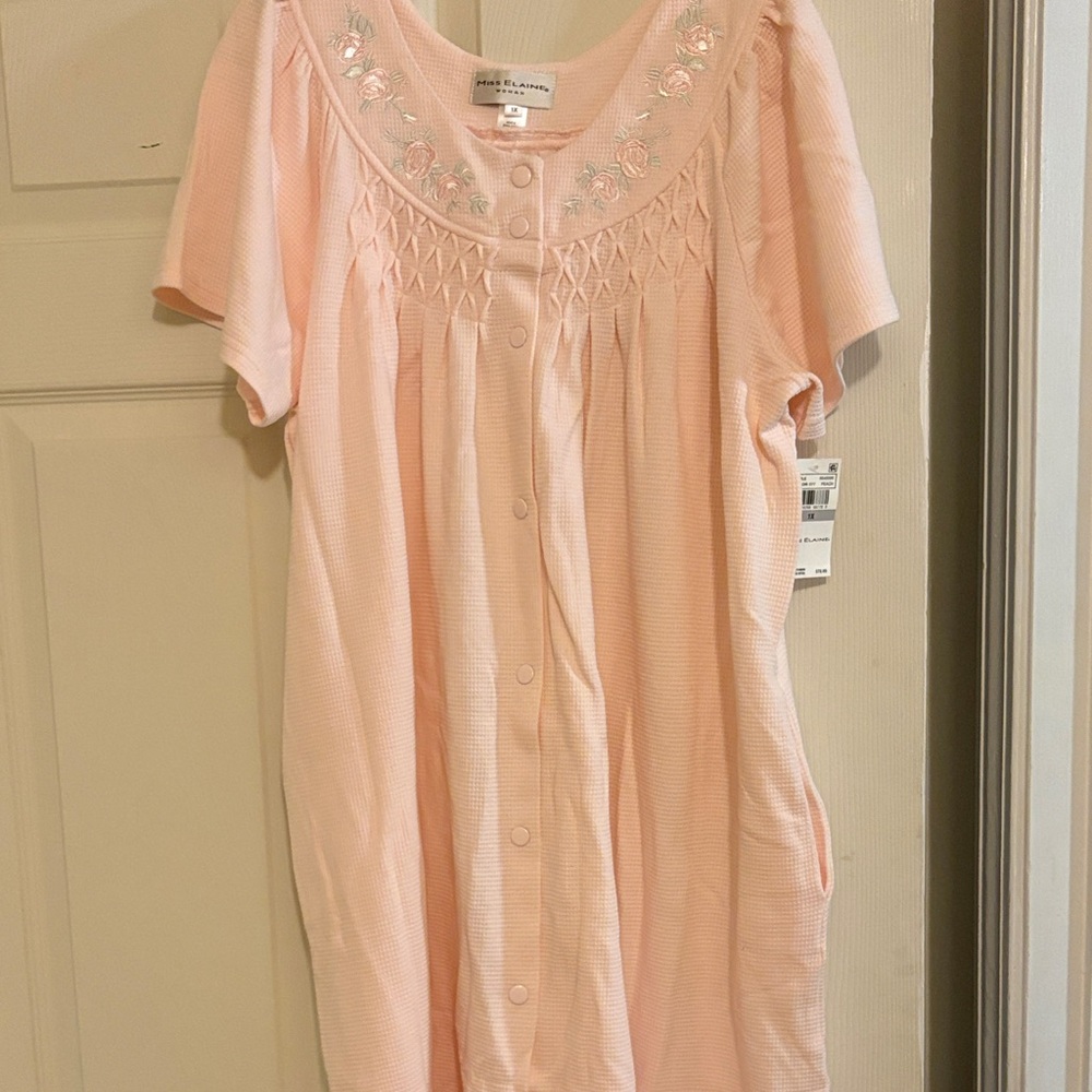 Miss Elaine Soft Pink Waffle Knit Top - Picture 3 of 4